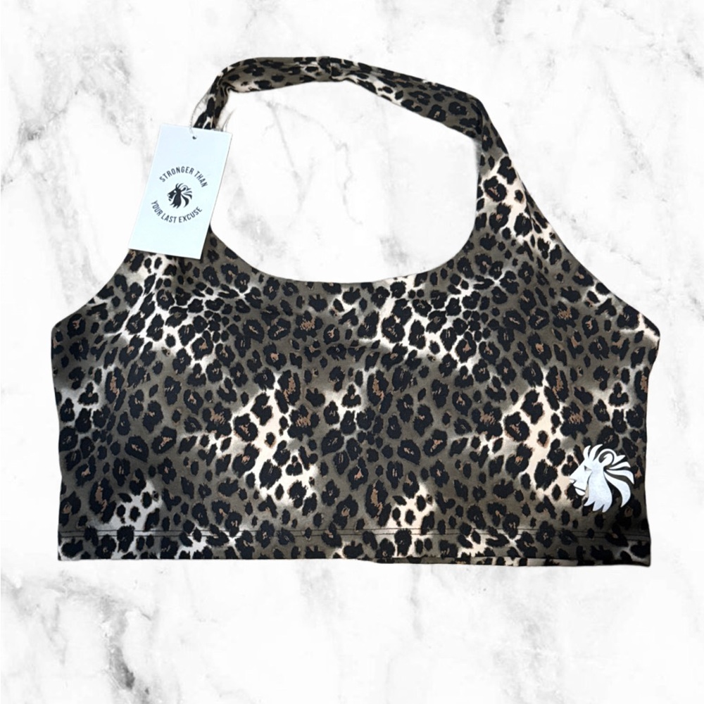 S.t.y.l.e stronger than your last excuse Conquer Sports Bra - Dark Cheetah L